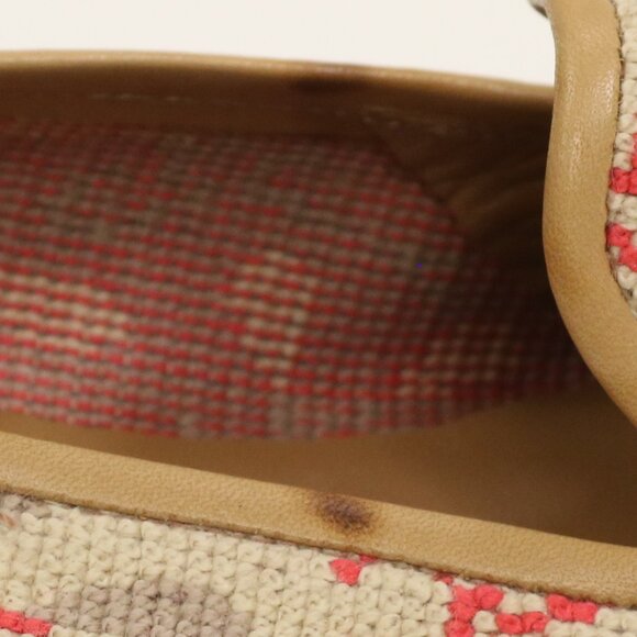 NEW Stubbs & Wootton Size 7 Needlepoint Slipper In Tan, Taupe and Red - Picture 10 of 10